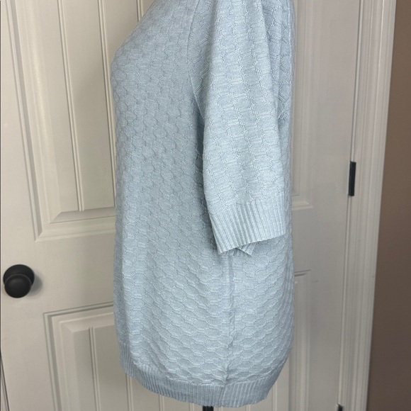 Ella Moss Light Blue V-Neck Textured Sweater Sz XXL - Picture 5 of 14